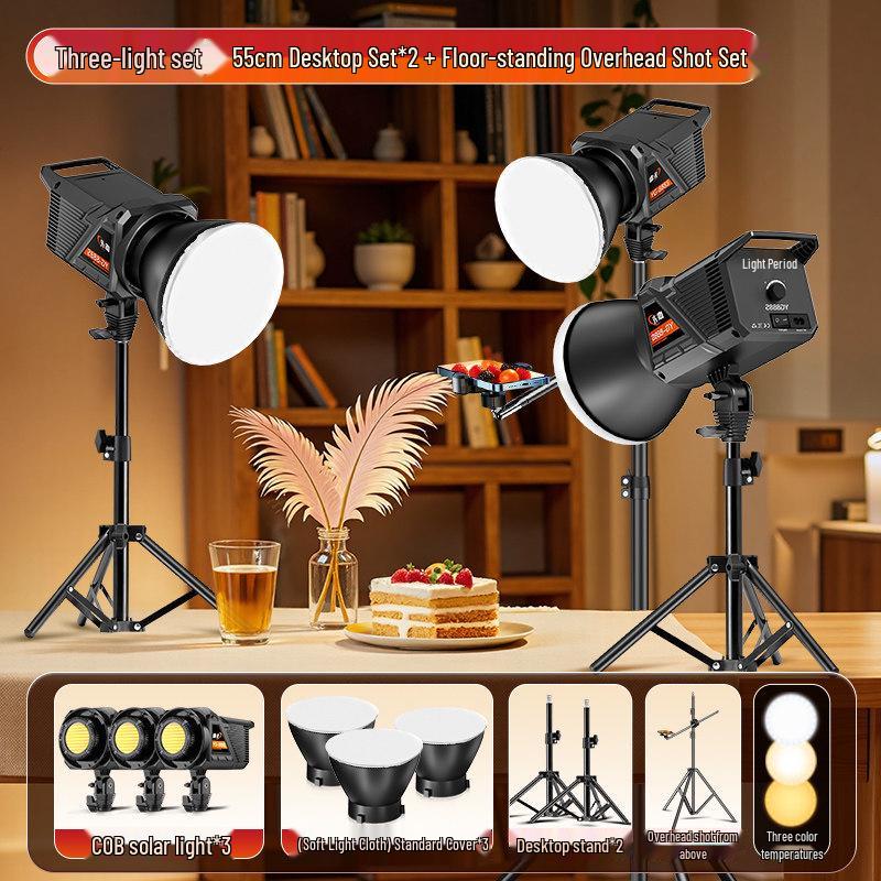 100W Food Photography Desktop Fill Light for Live Streaming & Constant Light Shooting