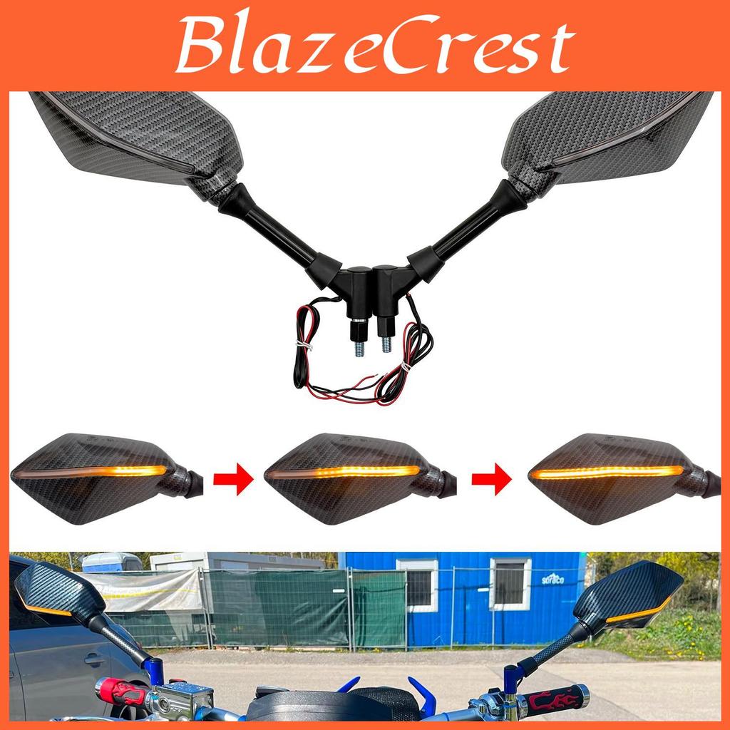 Mirror Rearview 2pcspair Motorcycle Scooter Motocross Rearview Mirrors Electrombile Back Side Convex Mirror 810mm Carbon Fiber