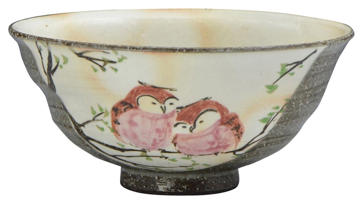 

Kyoto ware Kiyomizu ware Kaho kiln rice bowl small powder owl lch319-02
