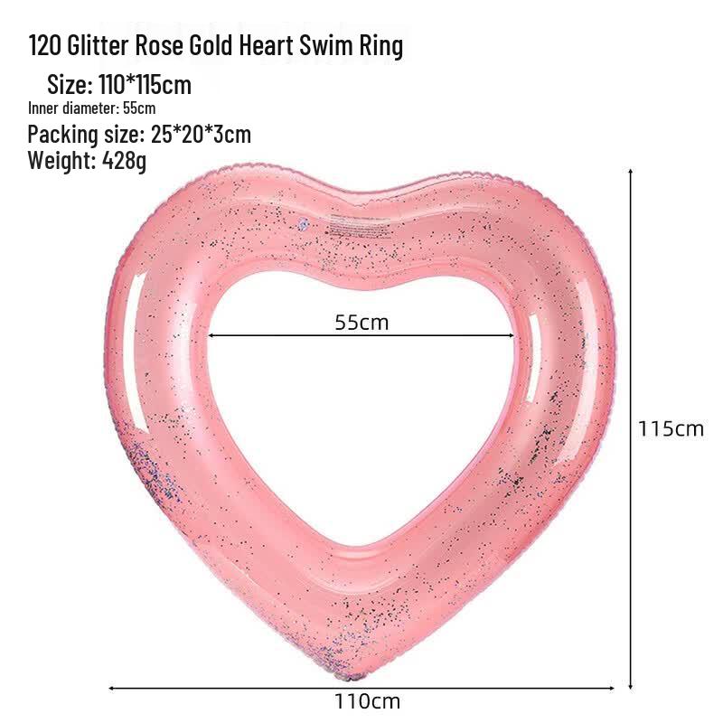 Sanhe Retro Sequin Heart Swim Ring