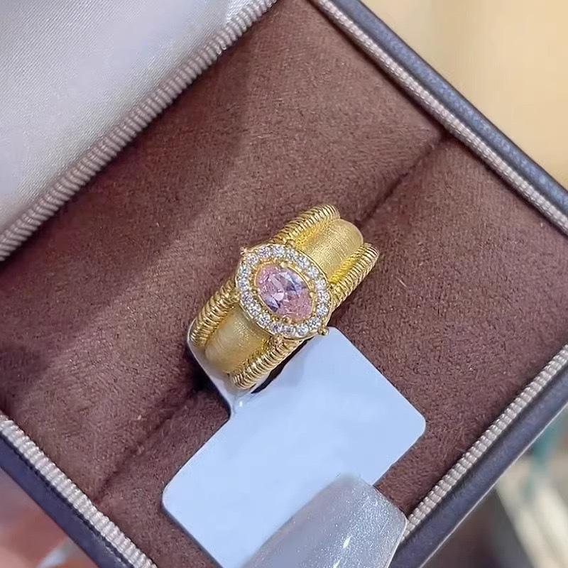 Classic Copper Alloy Zircon Ring Ladies Jewelry Wedding Promise Party Gift