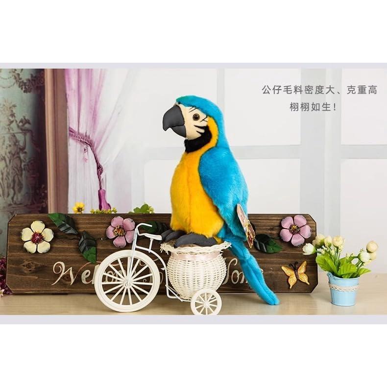[Qingyun LEE] Plush Parakeet Real Bird Stuffed Animal Gift Body Pillow Plush Parrot Plush Fluffy Cute Blue