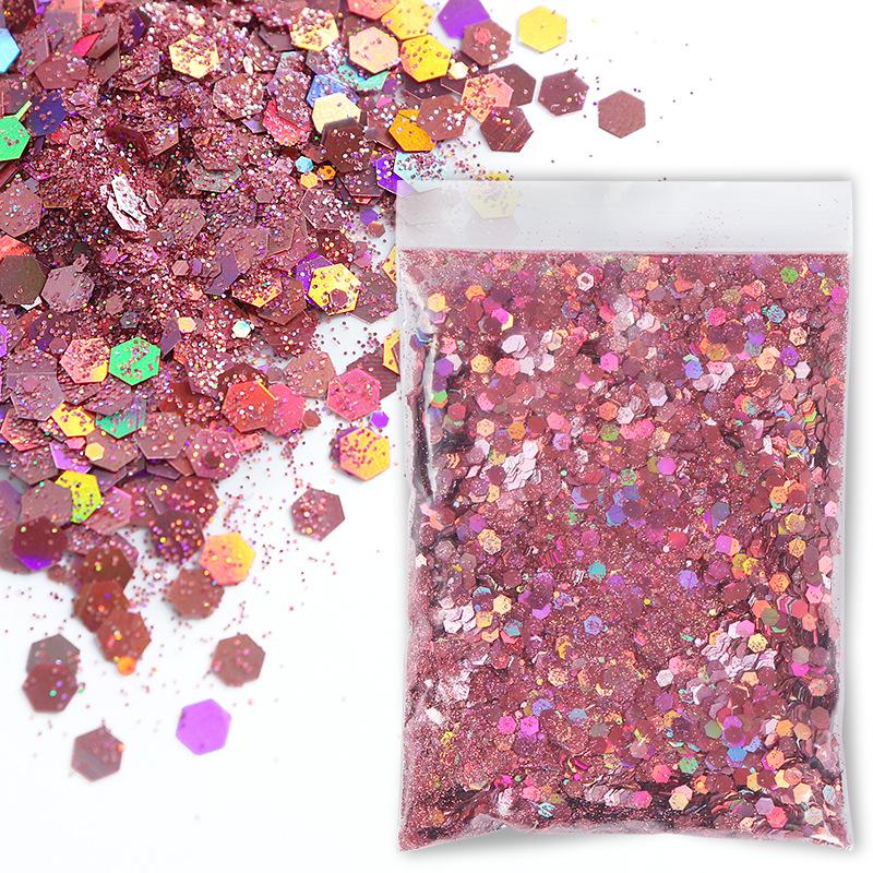 50G Glitter Mixed Hexagon Colorful Sequin Powder DIY Handmade Jewelry Epoxy Resin Making For Mold Nails Craft Accessories