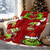 The Grinch Pattern Blanket for Home Decoration, Bed, Sofa, Car Travel, Camping, Suitable for All Seasons, Birthday Christmas Gift