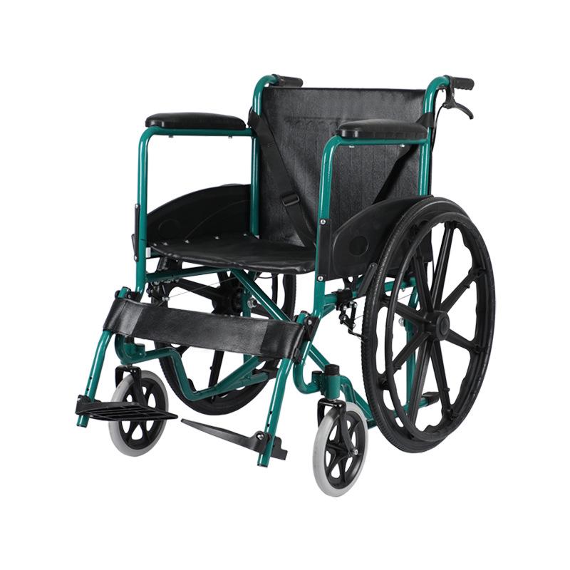 Lightweight Folding Manual Wheelchair - Carbon Steel for Elderly & Disabled