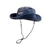 Letter Embroidery Fisherman Hat for Women Summer Washed Cotton Solid Color Cowboy Wide Brim Sunshade Cap Girl Outdoor Hiking Hat