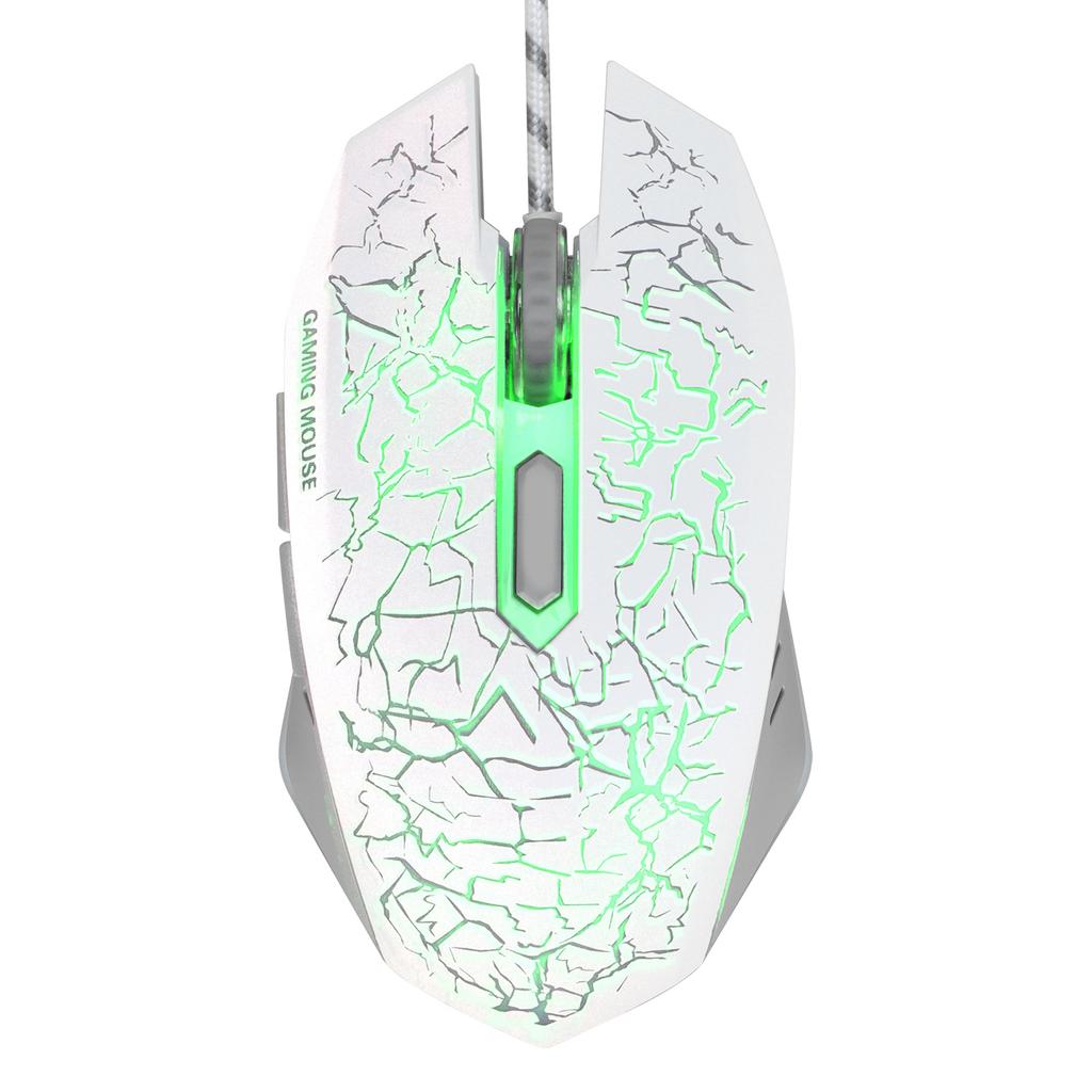 Mouse de Gaming cu Fir Port USB Ergonomic 3200 DPI Ajustabil RGB Optic Accesorii Computer Albe