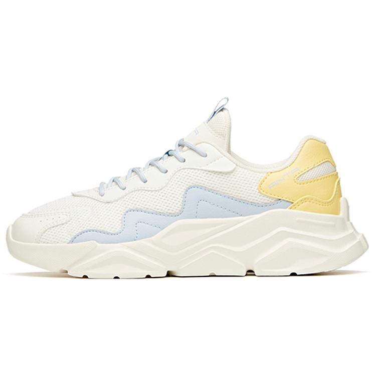 Anta Life Collection Abrasion Resistant Slip Resistant Low Top Sports Casual Shoes Women's White Blue Yellow 922048820-7