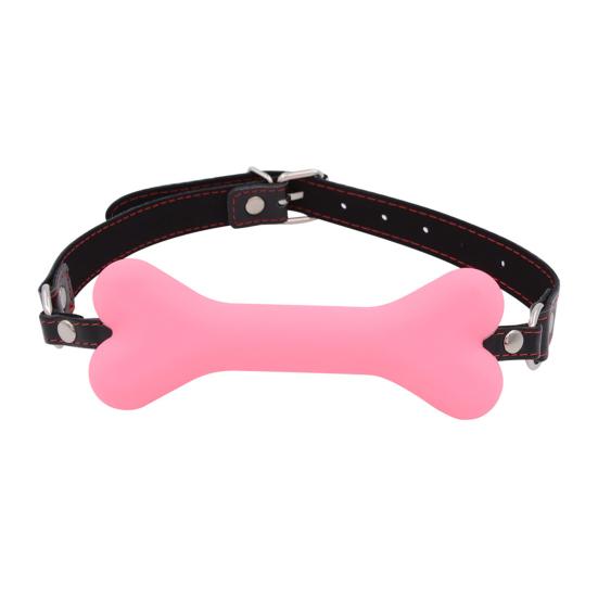 Bone-Shaped Silicone Ball Gag Adjustable BDSM Mouth Restraint for Bondage Roleplay Soft Body-Safe Discreet Adult Toy for Couples' Play