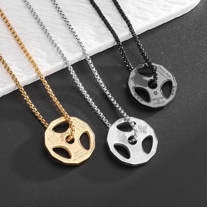 Accesorios Deportivos de Fitness para Hombre Mancuernas de Moda Accesorios de Hip-hop para Hombre Collar con Colgante