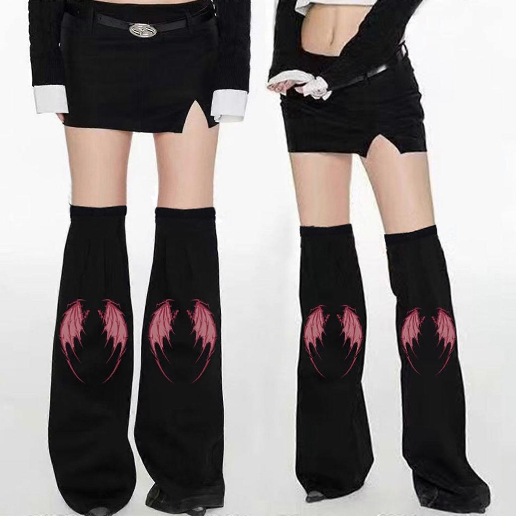 Womens Flared Long Leg Socks Subcultures Leg Warmers Harajuku Punk Boot Socks Fashion Baggy Cuffs Ankle Heap Socks