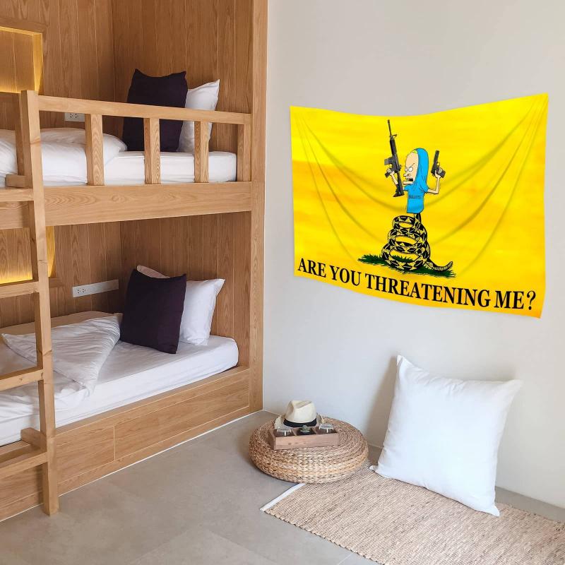 Funny Snake Tapestry Are You Threatening Me Cartoon Meme Wall Hanging Aesthetic Boho Dorm Room Decor Art Quote 100X70CM