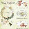 BAOSIWA Silicone Beaded Keychain Wristlet Key Ring Bracelet Cute Car Key Chain Holder for Women Girls