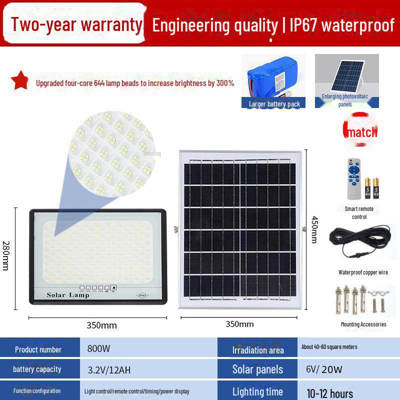 "Waterproof Solar Floodlights: Outdoor Garden & Home Lighting"