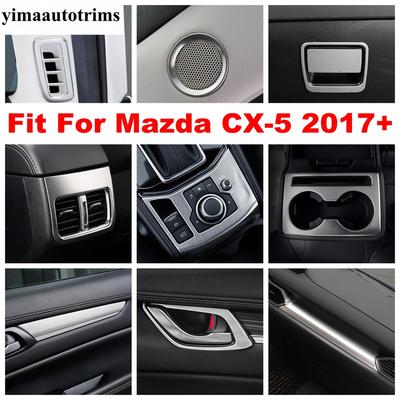 For Mazda CX-5 CX5 2017 - 2024 Water Cup / Shift Gear / Speaker / Air AC / Window Lift Cover Trim Stainless Steel Accessories