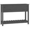 Planter with Shelf Gray 111.5 x 34.5 x 81 cm Solid Pine Wood