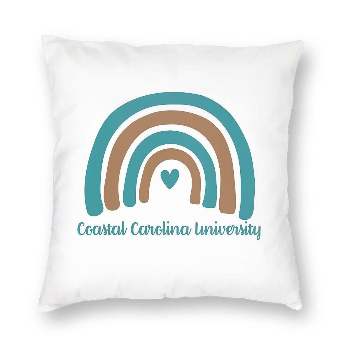 Coastal Carolina University Pillowcase Polyester Linen Velvet Pattern Zip Decor Bed Cushion Cover 30x30cm