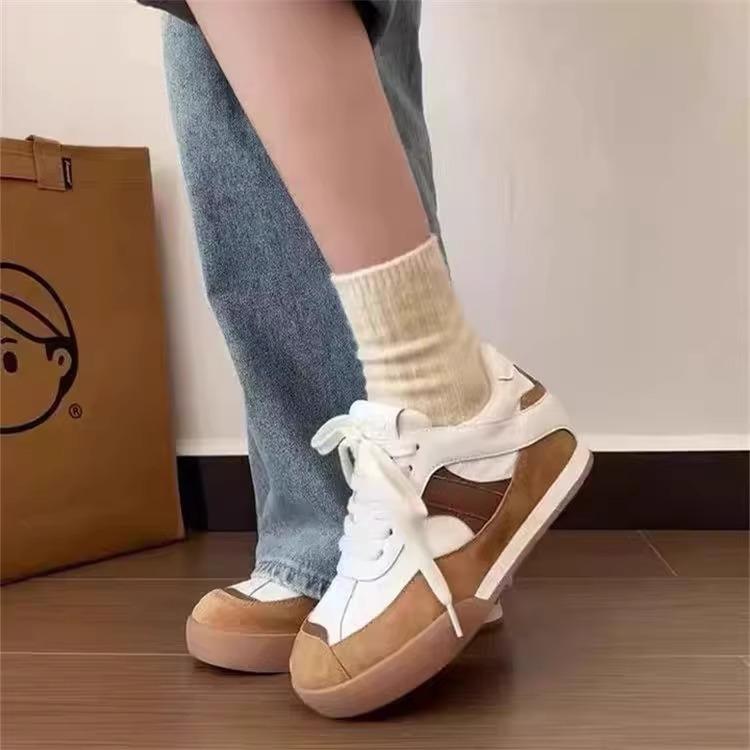 Sneakers women's 2025 new autumn platform Dexun shoes waffle Forrest Gump shoes round head board shoes casual canvas shoes tide
