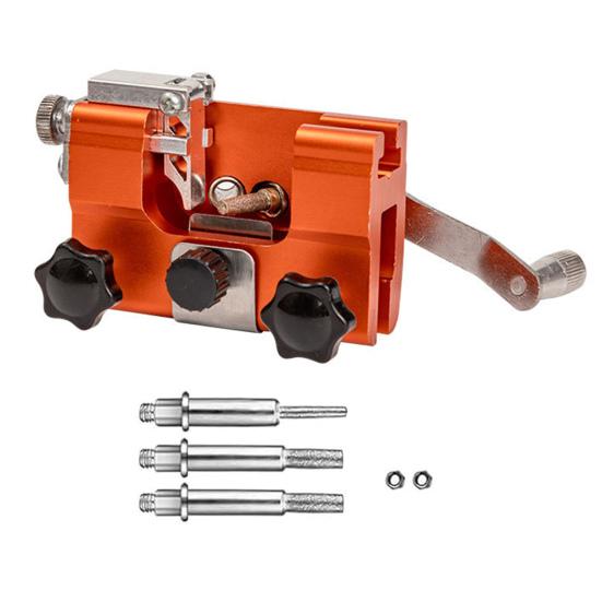 משחזת שרשרת מסור משחזת מסור שרשרת אוניברסלית משחזת מסור שרשרת מהירה עם מדריך זווית פינים שוחקים להחלפה לכל מסורי השרשרת