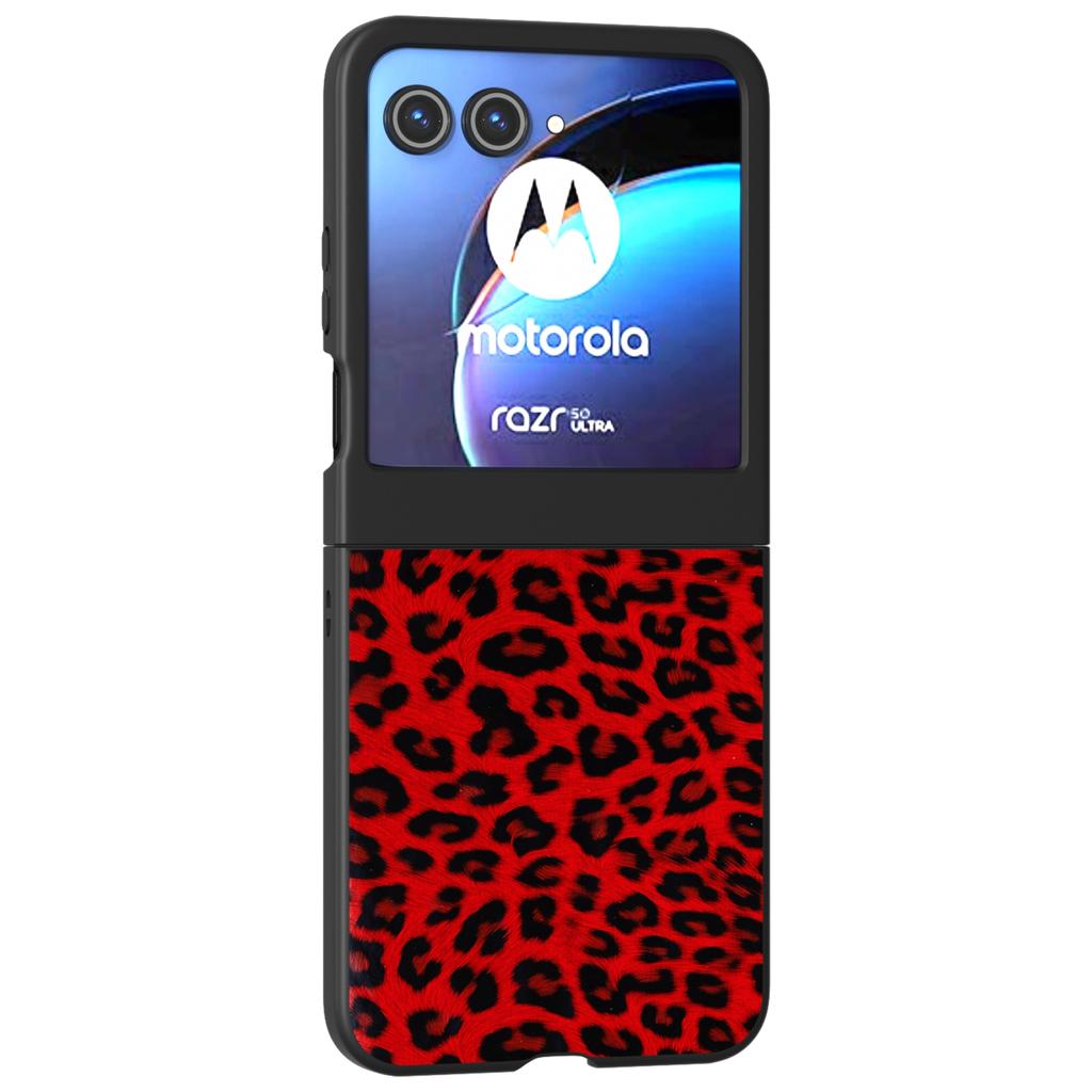 For Motorola Razr 60/Razr 50 5G Case Leopard Pattern PU+PC Back Phone Cover