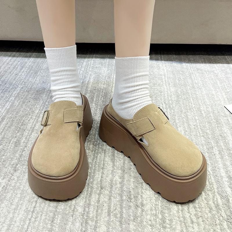 Lazy Wear Muffin Spring and Autumn Versatile Bag Head Half Drag Women Korean Version Thick Bottom 2025 New Retro Bag Head Slippers