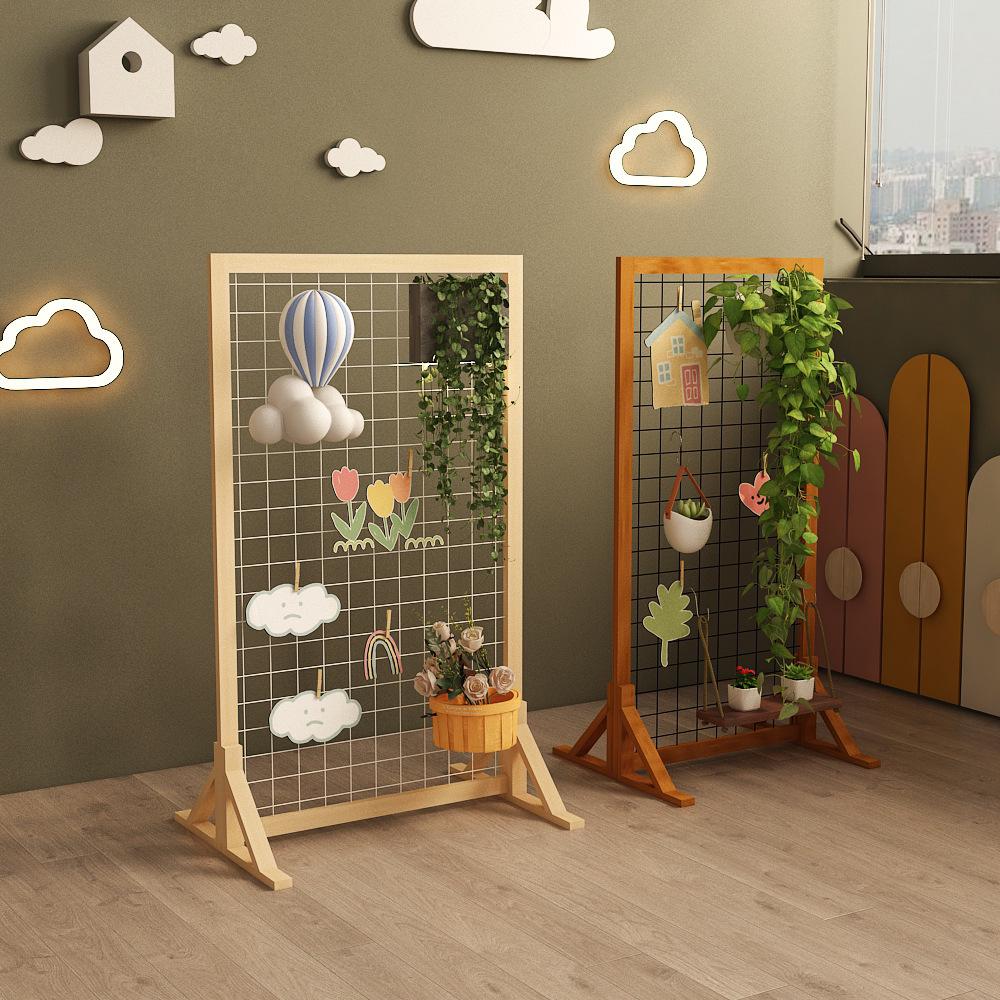 Handmade Display Shelf: Grid Photo Frame & Plant Rack for Kindergarten & Crafts