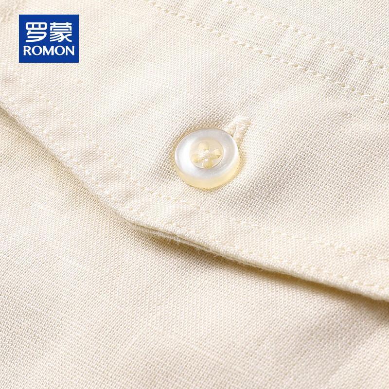 Romon Men's Chinese Style Linen Blend T-Shirt