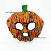 Masque Citrouille Halloween Demi-Visage 3D pour Mardi Gras et Fêtes d'Horreur de Carnaval