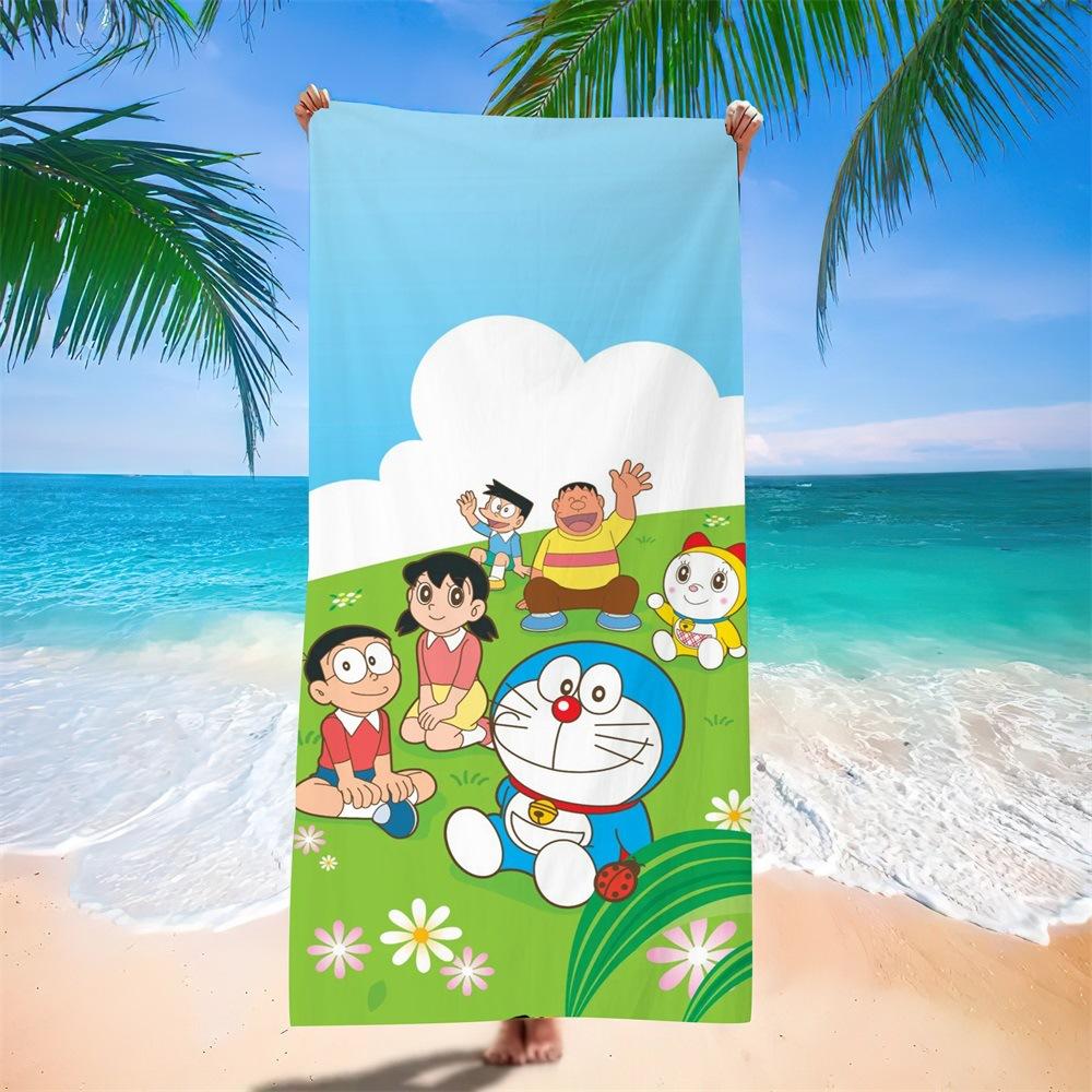 Cute Cartoon Character Printed Microfiber Beach Towel Quick Dry Soft Bath Towel For Kids Swimming