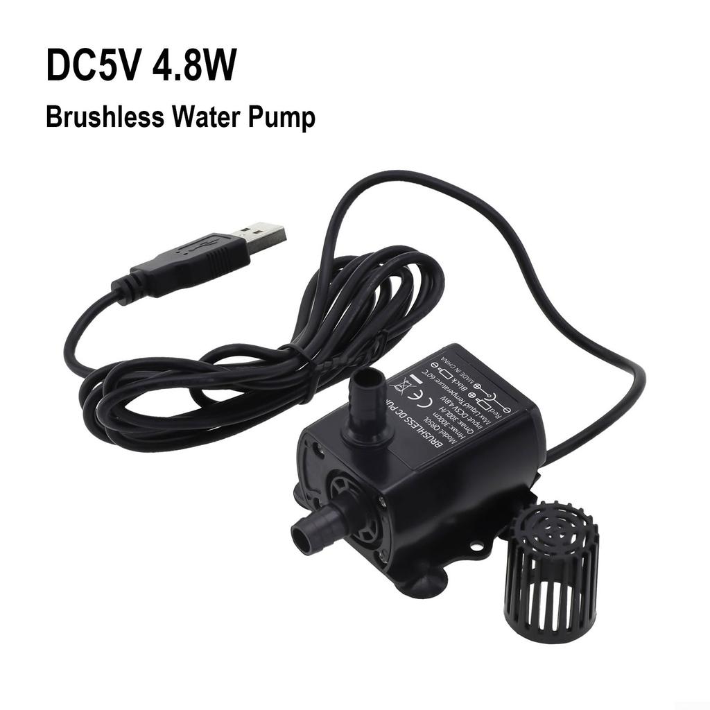 Mini USB DC5V 4.8W 300L/H Brushless Water Pump Waterproof Submersible Fountain