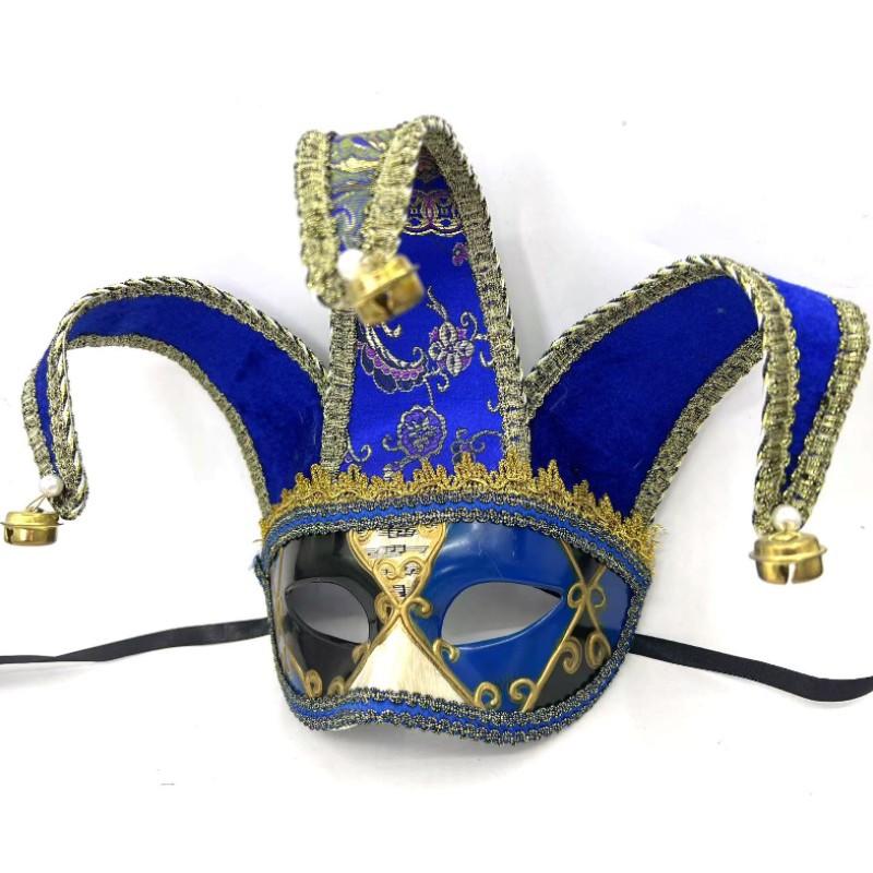 

Venetians Comedy Mask Cosplay Mask Masquerades Mask Venetians Mask for Halloween Party Mardi Gras Wall Decorations Mask синій
