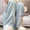 Luan Su Women's High Waist Loose Acetate Pants - Spring/Summer Wide Leg Ice Silk Trousers