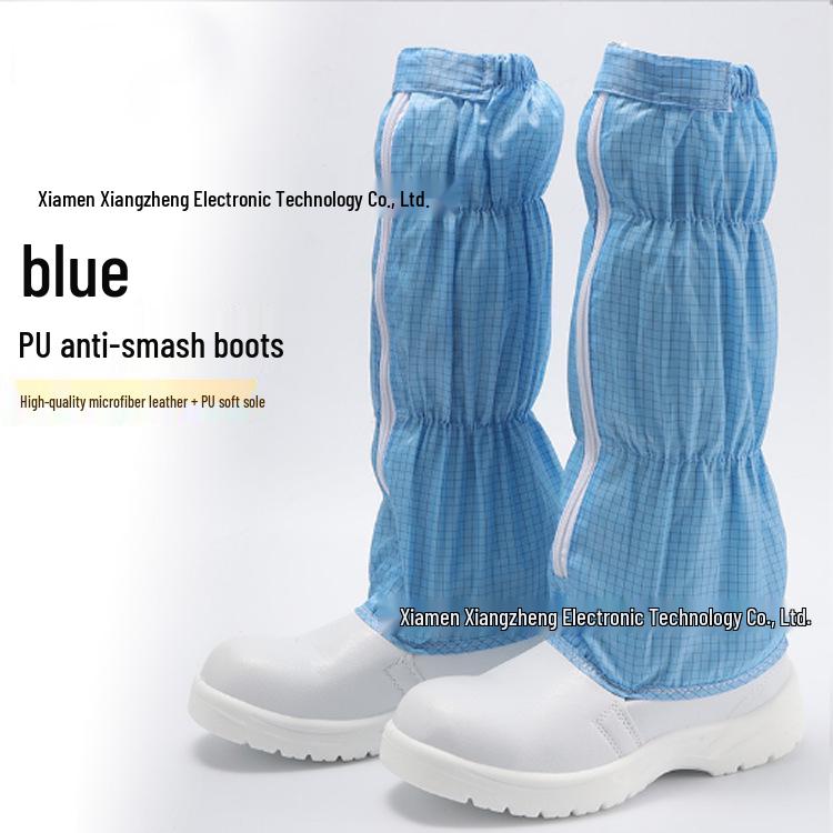 Pegasus Anti-Smash Safety Shoes, Navy Blue Mesh, Cleanroom Dust-Free, Steel Toe, Anti-Slip.