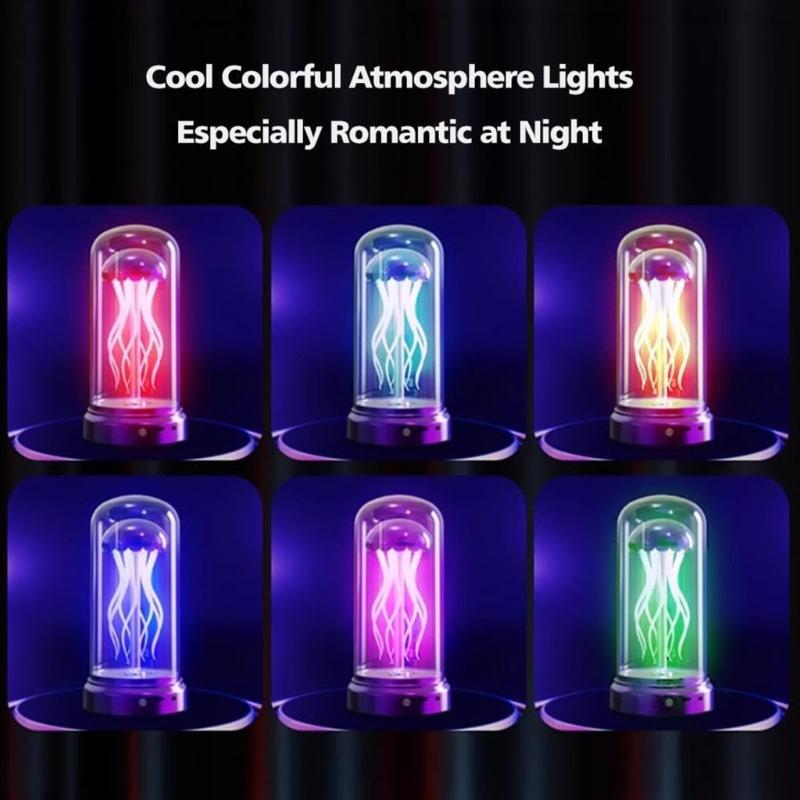 Electric Jellyfish Lamp with Music Dancing Jellyfish Lamp,7 Color Atmospheres Night Lights Jellyfish Desk Lamp Gift