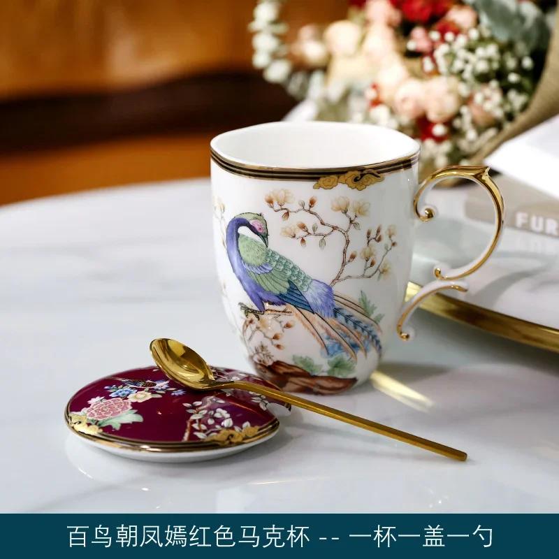 

Чашка для кофе из костяного фарфора в китайском стиле, большая керамическая чашка, ценная индивидуальная кружка для пары, креативный подарок M