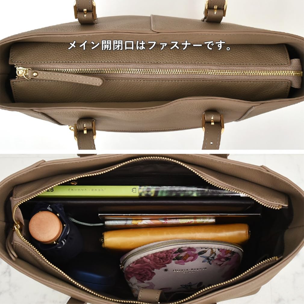 VITAFELICE Genuine Leather Business Tote Bag for Women, vinb-20c53n (Black)