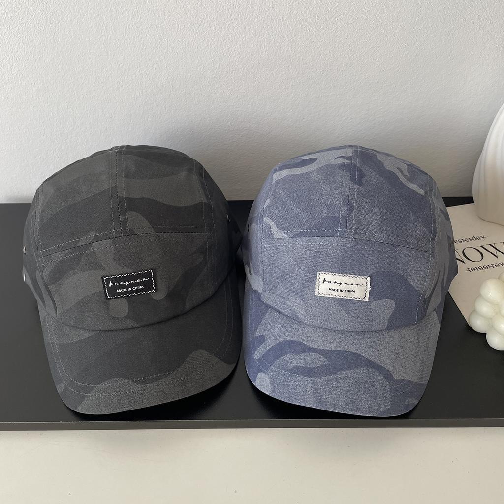 Camouflage Splicing Design Soft Top Baseball Cap Men Women Spring Fashion Casual Versatile Trend Thin Outdoor Baseball Cap