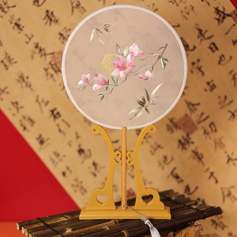Double-Sided Embroidered Round Fan - Suzhou Embroidery Hanfu Dance Fan