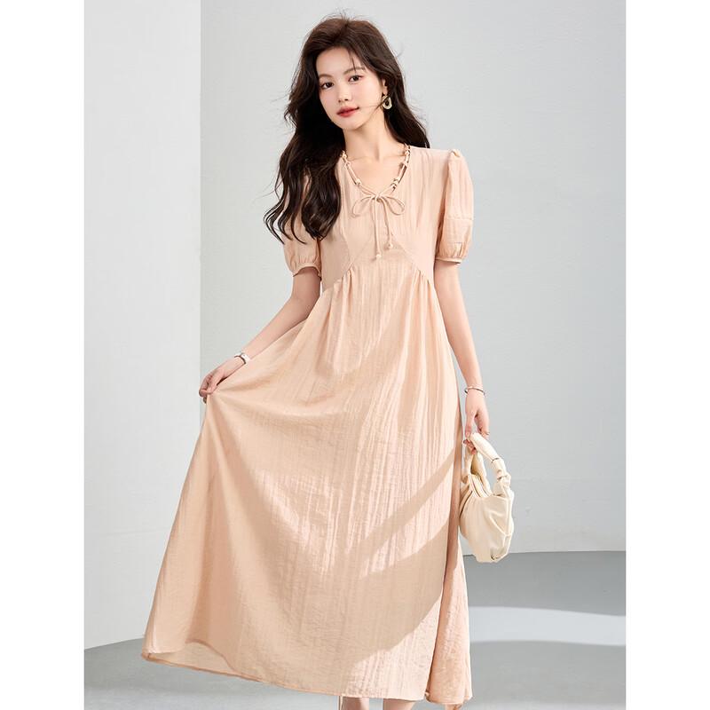 ORIGIN Women s V-Neck Puff Sleeve A-Line Print Dress M