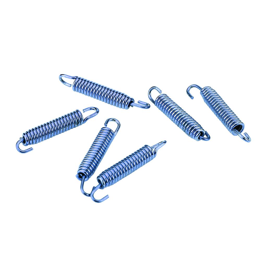 6pcs Stainless Steel Muffler Exhaust Pipe Spring Hooks for Motorcycle Scooter ATV Blue