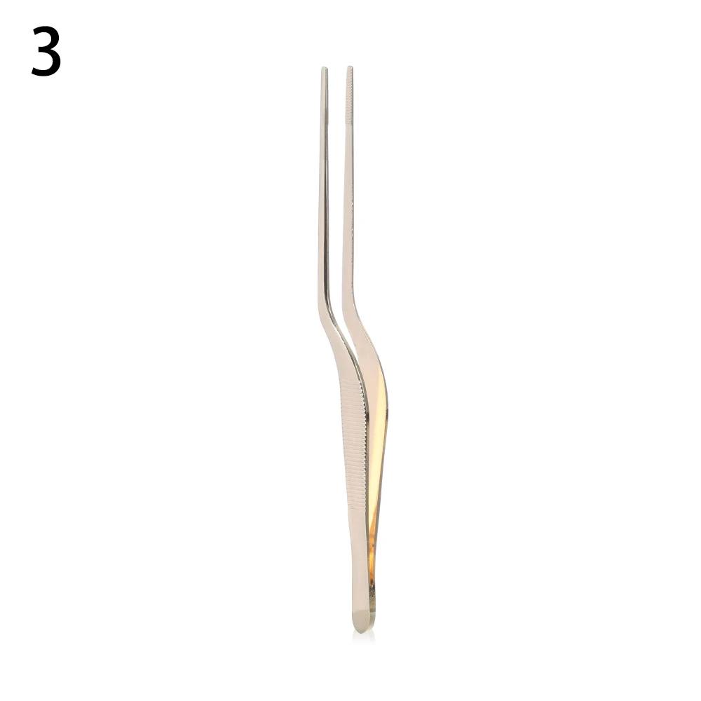 Stainless Steel Barbecue Tongs Serving Presentation Kitchen Tool Multiple Types Silver Plating Chef Food Tweezer BBQ Clip