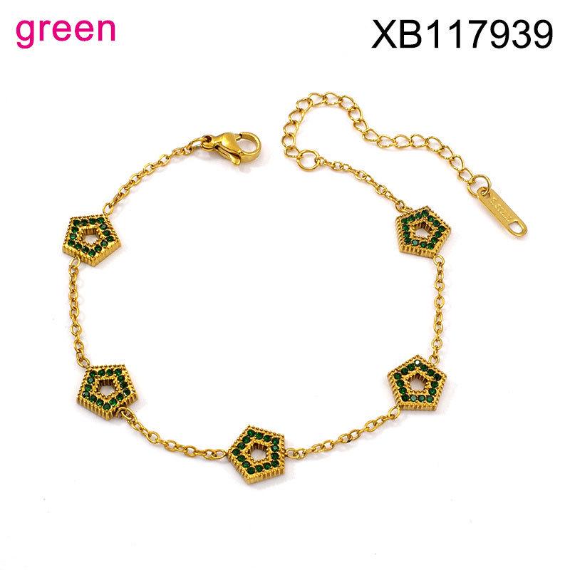 Luxurious Gold-Plated Heart Bracelet for Women, Diamond Chain, Versatile Fashionable Titanium Steel Jewelry