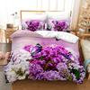 Floral Bedding Set 3D Printed Spring Fragrant Flowers Skin-Friendly King Queen Size Duvet Cover Set with Pillowcase for Girls