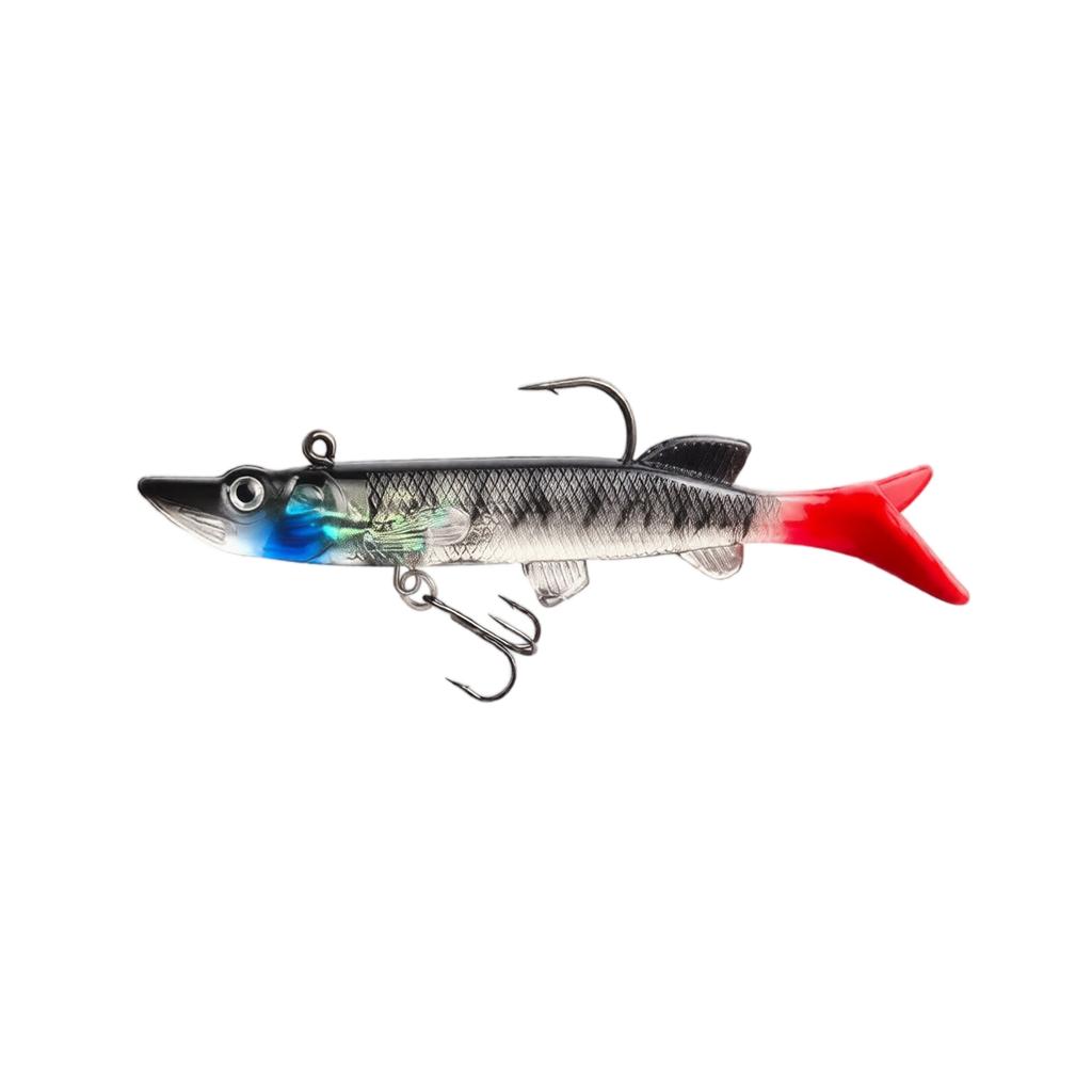 Soft Fishing Lure 12cm 21g Weighted Swimbait with Jig Head and Treble Hook for Freshwater and Saltwater Predatory Fish