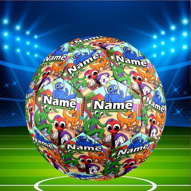 Custom Name Personalized Game Rainbow Friends Print Size 5 Soccer Ball Training & Match Football, for Team, Kicking, Gift for Football Enthusiasts