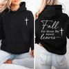 Fall for Jesus Casual Women's Hoodies Christian Fall Hoodie Design Sweatshirts Fleece Pullovers Autumn Faith Quote Streetwear