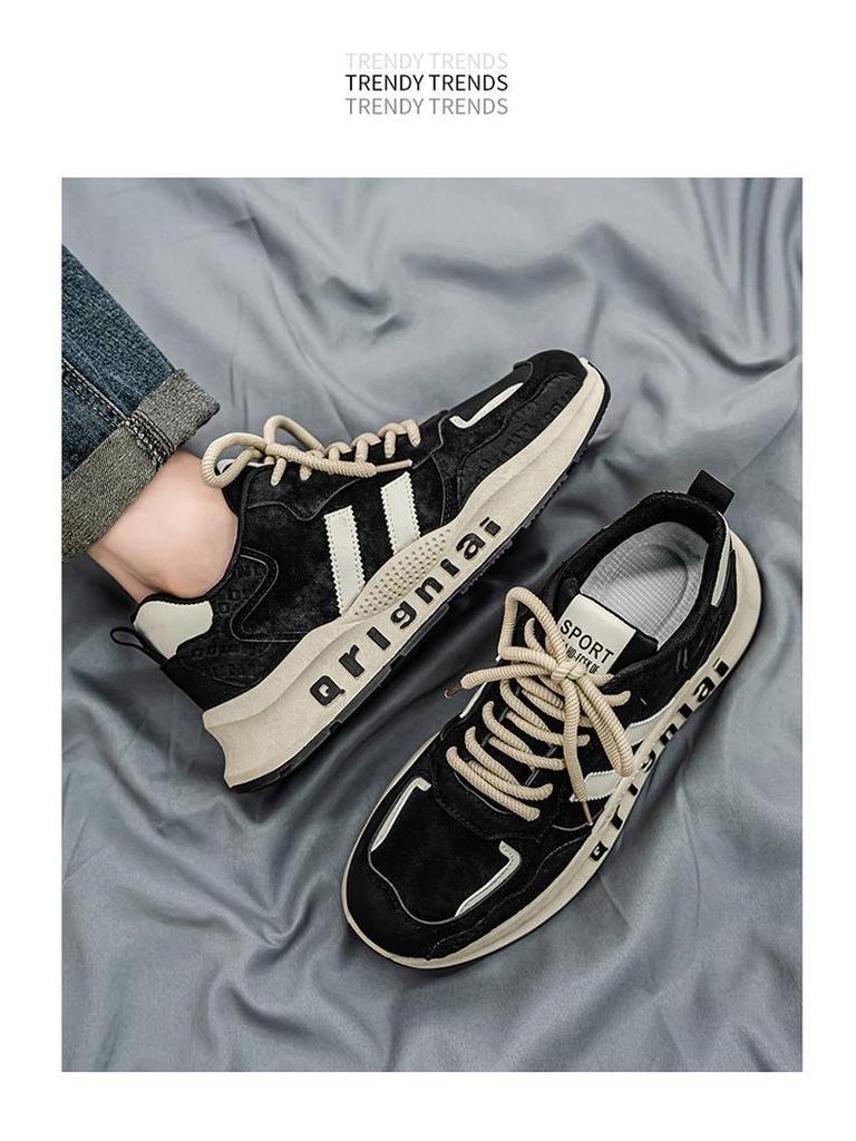 2025 Spring Men's Breathable Trendy Thick-Soled Sneakers - Casual Running Dad Shoes