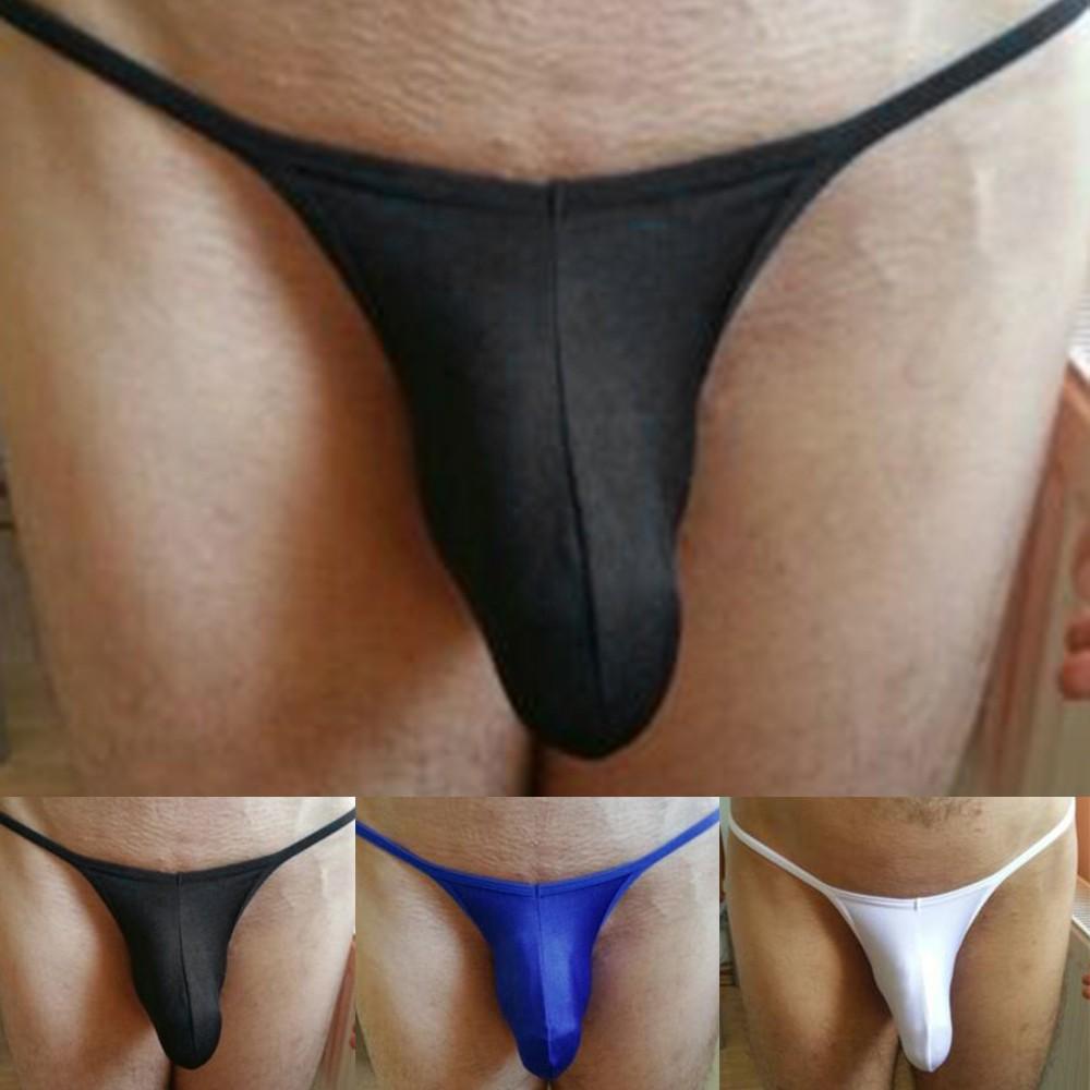 Men T-Back Breathable Ice Silk Sexy Comfortable Stretch Thong Briefs Underwear