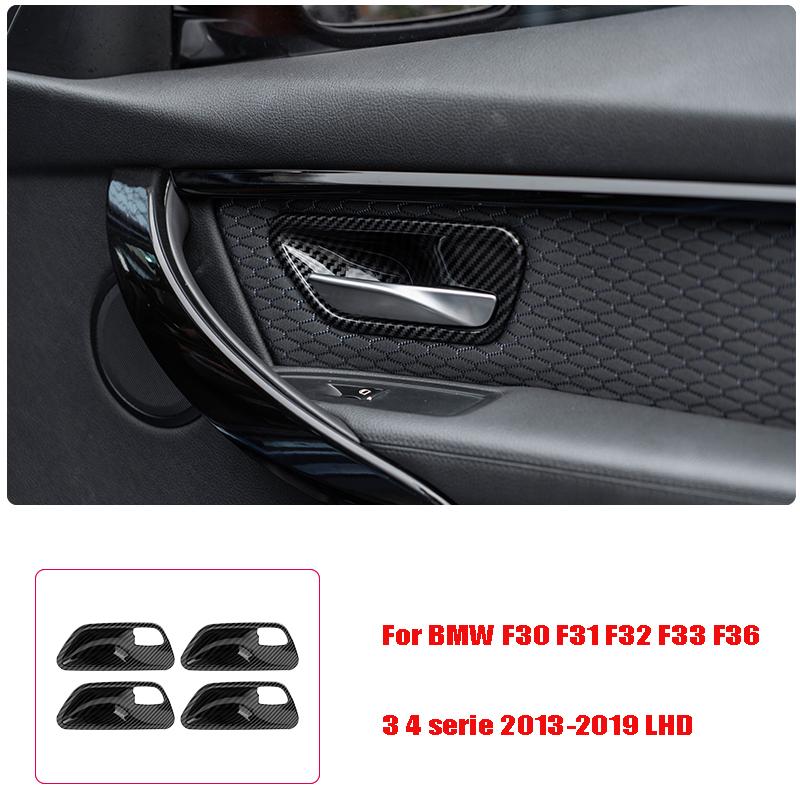 Carbon Fiber Pattern Car Stickers Gear Shift Panel Cover Interior Trim For BMW F30 F31 F32 F36 3 4 Series 2013-2019 LHD