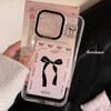 Korean Cute Bowknot Card Holder Phone Case For iPhone 17 16 15 14 13 12 11 Pro Max X XR 7 8 Plus SE Wallet Shockproof Soft Cover